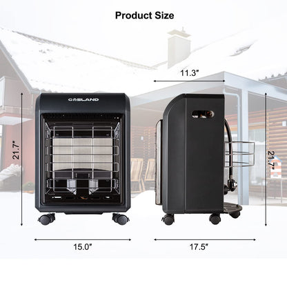 Gasland MHA18BN Propane Radiant heater, 18,000 BTU Warm Area up to 450 sq. ft, Portable LP Gas Heater for Garages, Workshops and Construction Sites, Ultra Quiet Propane Heater with LP Regulator Hose