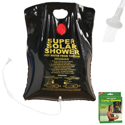 Coghlan's Camp Shower - Portable, Solar-Heated, 5 Gallon/20 Liter Capacity, Outdoor Shower Bag with Tangle Free Hose, Flow Control Clip, for Tent Camping, Backpacking, Car Camping, Beach Swimming