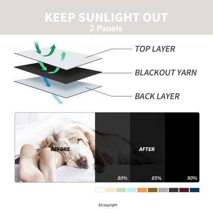 DIVA EN CAMINO DEC Outdoor Patio Curtain Waterproof Darkening Thermal Insulated Indoor Curtains for Bedroom, Porch, Living Room, Pergola, Cabana, W52 x L95, Light Taupe, Set of 2 Panels