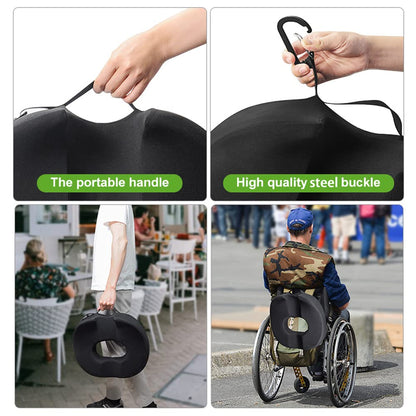 Donut Pillow Coccyx Seat Cushion for Prostate, Sciatica, Pelvic Floor, Pressure Sores, Pregnancy, Perineal Surgery, Postpartum Recovery Pain Pressure Relief Memory Foam Chair Pad