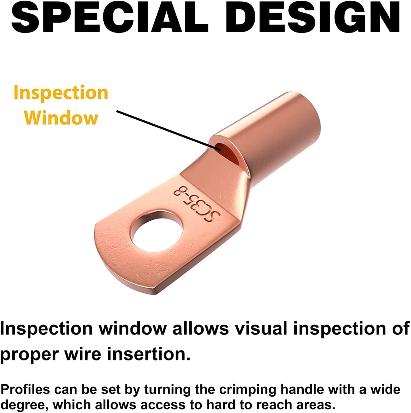 Sanuke Battery Cable Lug Crimping Tool Kit with Cable Cutter 60pcs Ring Terminals 60pcs Heat Shrink Tubing and A Bag, Wire Crimper for AWG 10-1/0 Electrical Lug