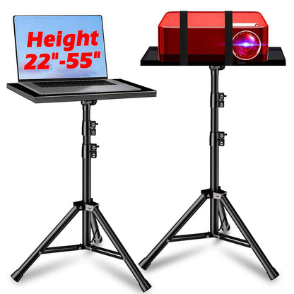 REHOSEUP Projector Stand, 33LB Load Bearing & 22-55" Height Adjustable, for Projector/Laptop/DJ Gear, Outdoor/Office/Studio - Stable Base (Black)