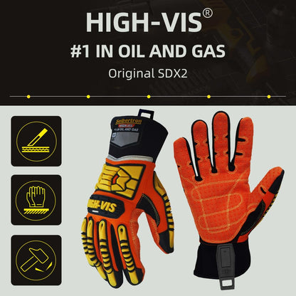 Seibertron High-Vis SDX2 Resistant Reducing Anti-Impact Mechanics Heavy Duty Safety Rescue Gloves CE EN388 4232 L