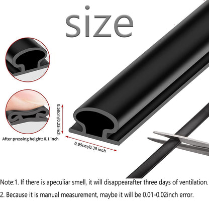 Black Rubber Weather Stripping Door Seal Strip, D Shape Door Rubber Weather Seal Strip, SelfAdhesive Door Weatherstripping Soundproofing Door Sealing Strip for Windows (23 feet, Black)