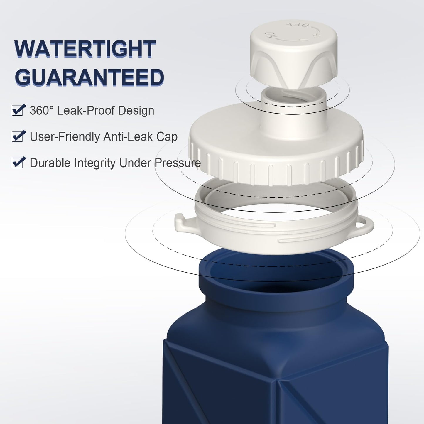 BEAUTAIL Collapsible Water Bottles 20.6oz, Silicone Foldable Portable Travel Water Bottle, Lightweight Reusable Leakproof for Traveling Camping Hiking Cycling Yoga Sports Outdoor, 1 Pack (Dark Blue)