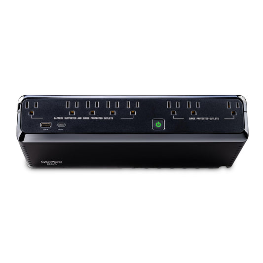 CyberPower SL950U Standby UPS Battery Backup and Surge Protector, 950VA/510W, 8 Outlets, USB Charge Ports, Slim Profile, UL Certified
