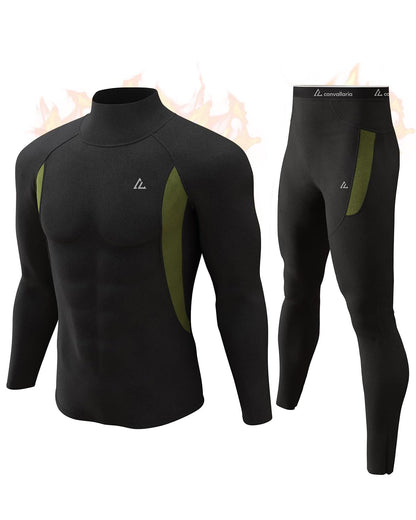 CL Thermal Underwear Long Johns for Men,Hunting Gear Sport Top and Bottom Set Winter Base Layer Long Underwear for Outdoor