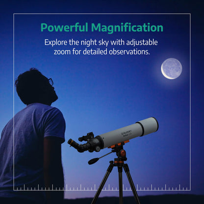 Slokey Discover The World Telescope for Astronomy for Adult Beginners - Professional, Portable and Powerful 20x-250x - Easy to Mount and Use - Astronomical Telescope for Moon, Planets and Stargazing