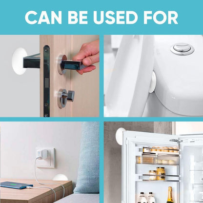 Strongest Home Wall & Door Handle Stopper 5" Set of 3 Pieces White Rubber Door Knob, Round Wall Shield Cushion, Quiet Wall Protector for Door Handle, Guard Door Bumper, Self Adhesive