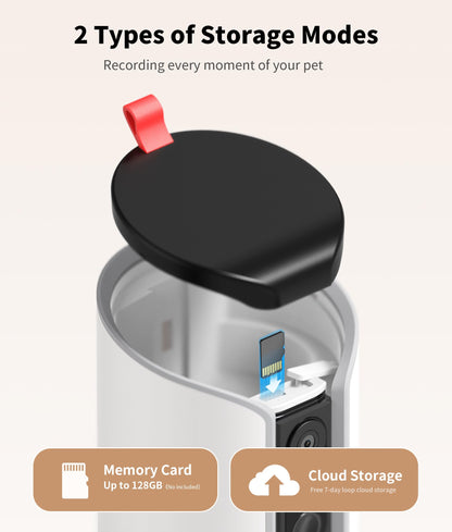 TKENPRO 2K Pet Camera Treat Dispenser, 360°View Dog Camera with Phone App, 5G&2.4G WiFi 2-Way Talk Pet Cam Indoor for Cats Remote Treat Tossing, Motion Alerts, Auto Tracking