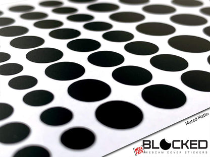 Stackable Webcam/Camera Vinyl Covers | 95 Low-Tack Restickable Webcam Sticker | 5-Sizes | Black 95-Pack (Muted Matte)