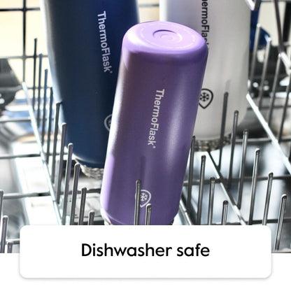 ThermoFlask Kids Bottle with Straw Lid - Durable & Dishwasher-Safe Water Bottles & Lids - Leak-Proof Bottle Lid Design - Reusable Water Bottles for Everyday Use - 16 oz, Red/Blue (2 Pack)