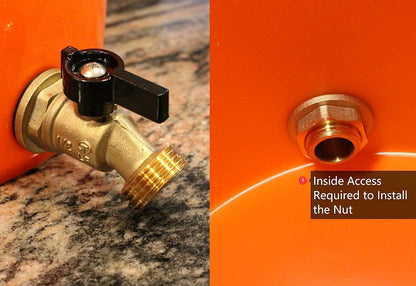 RAINPAL RBS005 Brass Water Container/Rain Barrel Quarter Turn Spigot(LF Compliant, For OPEN TOP BARRELS)