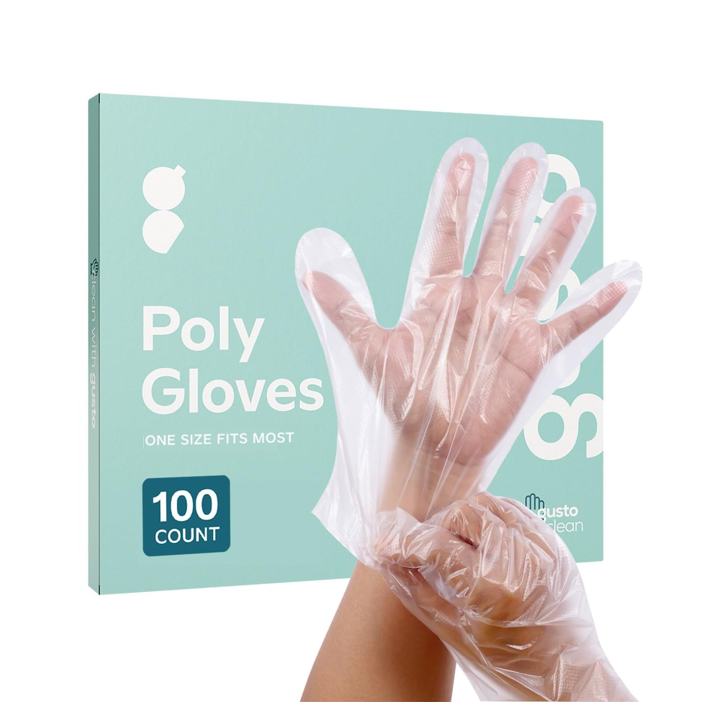 Comfy Package [100 Count Disposable Poly Plastic Gloves for Cooking, Food Prep and Food Service | Latex & Powder Free - One Size Fits Most