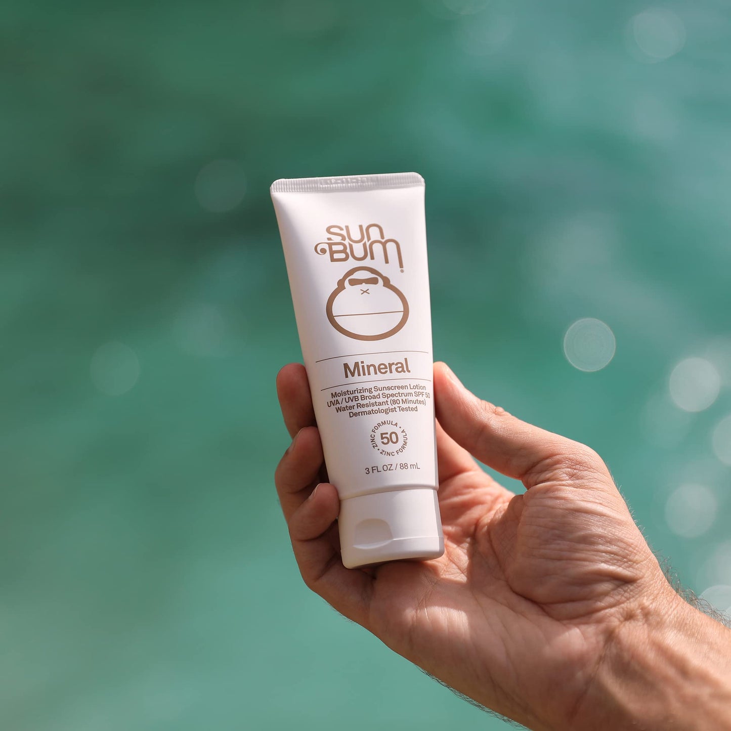 Sun Bum Mineral SPF 50 Sunscreen Body Lotion - Broad Spectrum Moisturizing Sunscreen with Vitamin E - Vegan and Hawaii 104 Act Compliant (Made without Octinoxate & Oxybenzone) - Travel Friendly 3 oz