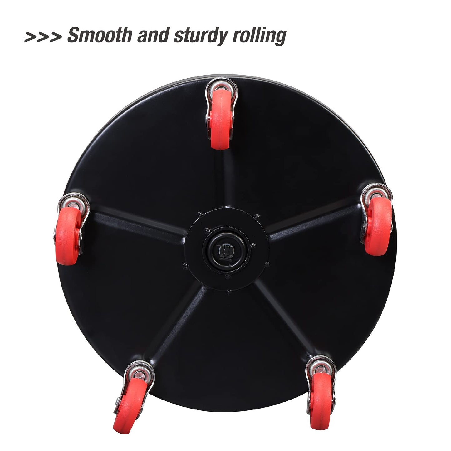 Torin ATRHL6201B Heavy Duty Rolling Pneumatic Creeper Garage/Shop Seat: Padded Adjustable Mechanic Stool with Tool Tray Storage, Red 250 LBS