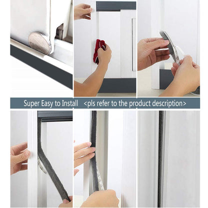 Self-Adhesive Pile Weather Stripping Seal for Sliding Windows and Door Frames, 16.5ft x 11/32 inch, Grey