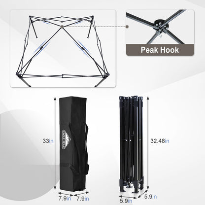 EAGLE PEAK Flex Ultra Compact 5x5 Pop-up Canopy, Sun Shelter, Changing Room, Portable Privacy Canopy Cabana for Pool, Fashion Photoshoots, or Camping, Gray