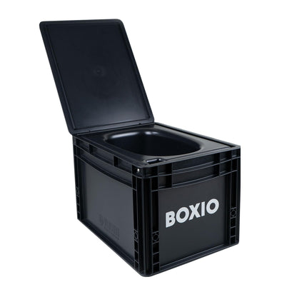 BOXIO TOILET: Portable solution for car trips, boats, hunting or outdoor adventures. Europe's good-selling composting toilet. Compact size: 15.75" x 11.8" x 11"