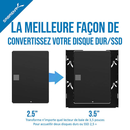 SABRENT 3.5 Inch to x2 SSD / 2.5 Inch Internal Hard Drive Mounting Kit [SATA and Power Cables Included] (BK-HDCC)