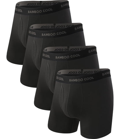 BAMBOO COOL Men's Ultra Breathable Underwear,No Riding Up Boxer Briefs with ComfortFlexible Waistband,Multipack
