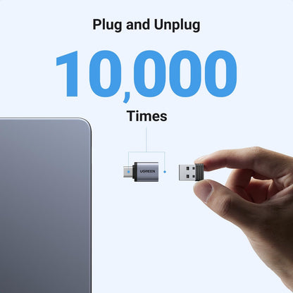 UGREEN USB to USB C Adapter 10Gbps,2 Pack USB C to A Adapter Compatible with iPhone 16 15 Pro/Samsung/MacBook Pro/Air/iPad Pro,Thunderbolt 4/3,Gray