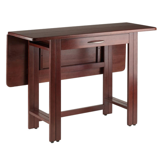 Winsome Taylor Drop Leaf Table with Wide Drawer, for Dining Room, 29", Walnut