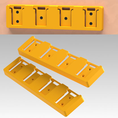 SZWJT-LV Battery Rack Compatible with DeWalt 20V Battery Holder, Mount 4 Slot Bulk Battery Garage Tool, Tools for Dewallt 20v, Wall Display Hook Holder (Yellow-1pc)