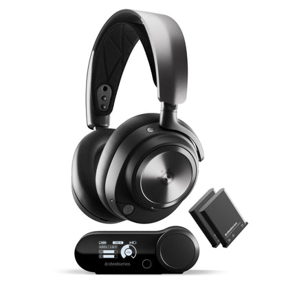 SteelSeries Arctis Nova Pro Wireless Multi-System Gaming Headset - Premium Hi-Fi Drivers - Active Noise Cancellation - Infinity Power System - Stealth Retractable Mic - PC, PS5/PS4, Switch, Mobile