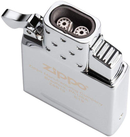 Zippo Butane Double Flame Insert - Windproof Lighter - Fire On Demand - Refillable - for Original Cases - Gift Box - Metal