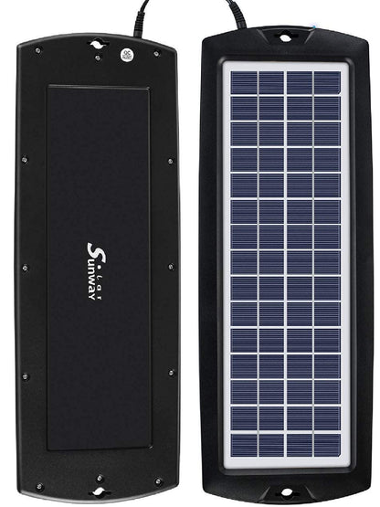 Sunway Solar Car Battery Trickle Charger & Maintainer 12V Solar Panel Power Kit Portable Backup for Car Automotive RV Marine Boat Motorcycle Truck Trailer Tractor Powersports Snowmobile Farm Equipment