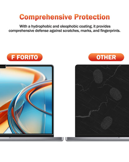 F FORITO 2-Pack Anti Blue Light Matte Laptop Screen Protector Compatible with 2024-2021 MacBook Pro 16 inch M4 M3 M2 M1 Pro/Max, Eye Protection Anti Glare Computer Screen Cover
