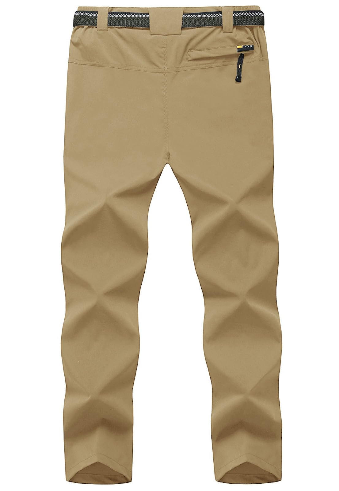 TBMPOY Men's Windproof Waterproof Athletic Pants for Outdoor Work Hiking Breathable Pants Thin Khaki L