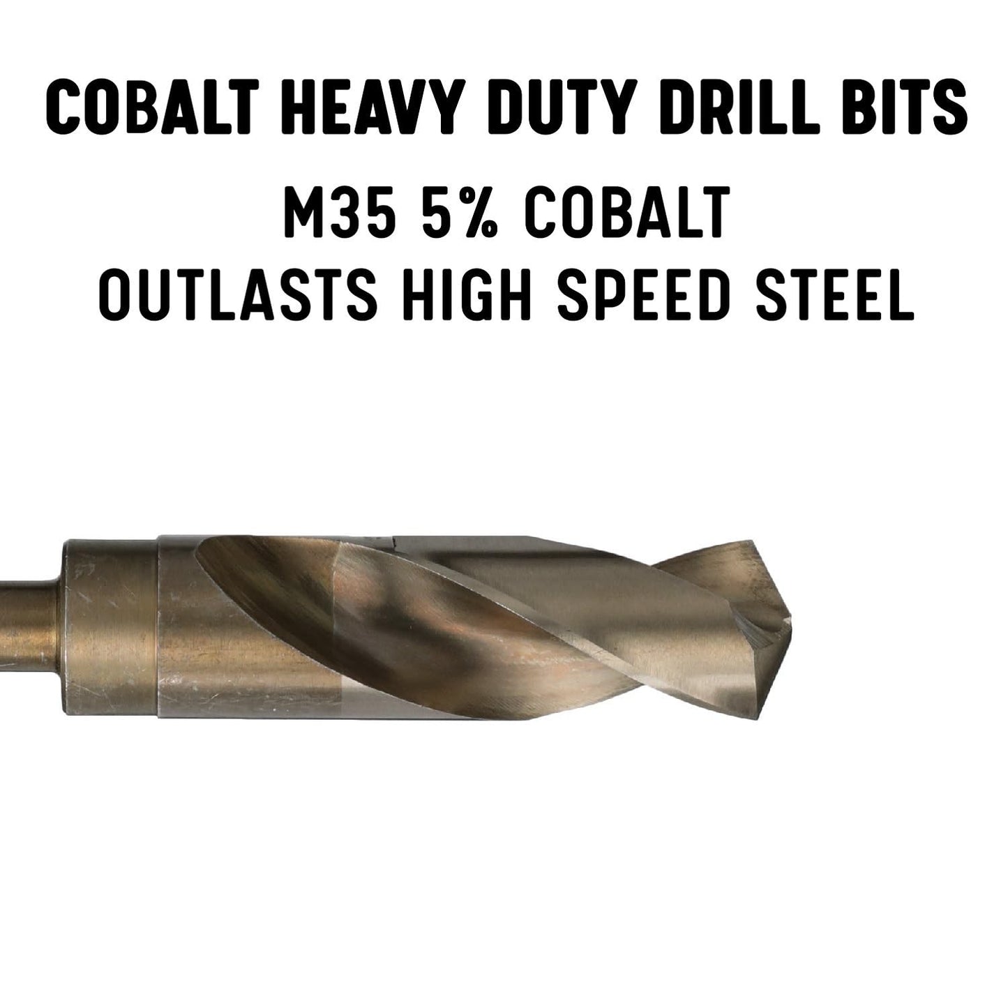 Drill America - DWDCO1-1/8 1-1/8" Reduced Shank Cobalt Drill Bit with 1/2" Shank, DWDCO Series