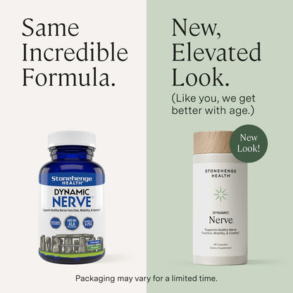 Stonehenge Health Dynamic Nerve Supplement - Supports Nerve Function in Fingers, Toes, Hands, and Feet with Alpha Lipoic Acid ALA, Benfotiamine, Pea, Robust B Complex, Boswellia