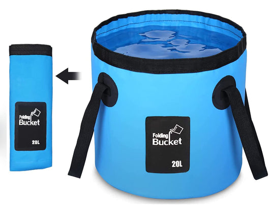 Collapsible Bucket, Esthesia 5 Gallon Portable Folding Water Portable Collapsible Wash Basin Folding Bucket Water Container Fishing Bucket for Travelling Camping Hiking Fishing Gardening