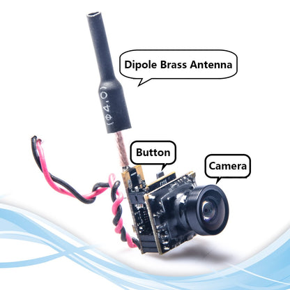 Wolfwhoop WT05 Micro AIO 600TVL Camera Only 3.4g 5.8GHz 25mW FPV Transmitter with Dipole Brass Antenna Combo for FPV Quadcopter Drone