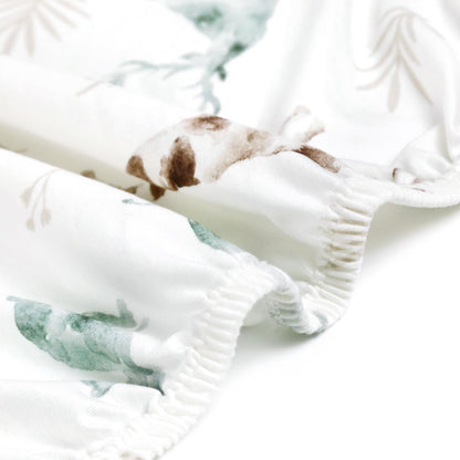 Stretchy Ultra Soft Jersey Knit Pack n Play Sheets Set 3 Pack, Portable/Mini Crib Sheets for Girls and Boys, Universal Fit for Pack N Plays Safe and Snug, Stylish African Savannah Animals Pattern