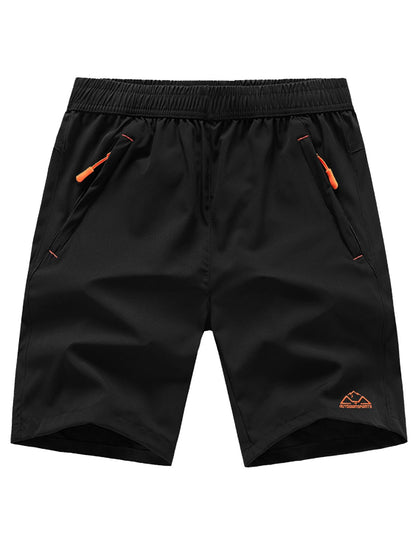 TBMPOY Men's 7" Hiking Running Shorts with Pockets Athletic Outdoor Sports Gym Workout Short Zipper Pockets Black XL