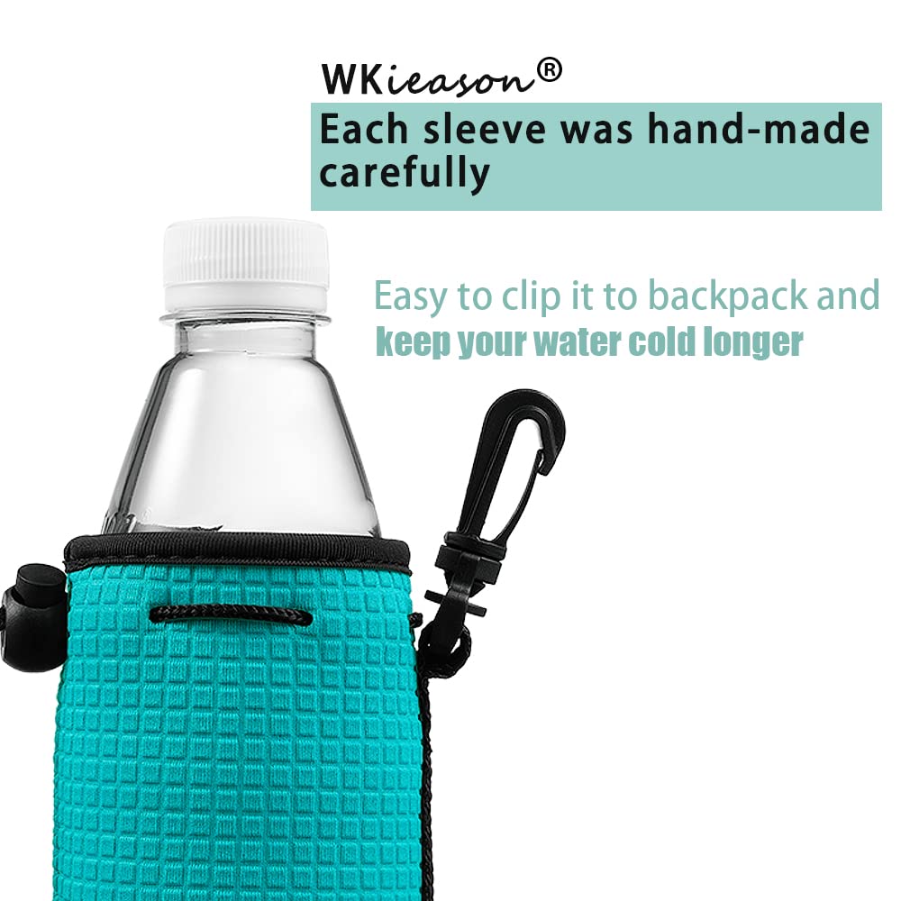 WKieason Neoprene Water Bottle Sleeves Insulators Beverage Bottle Can Sleeves Covers 16 17 18 oz Beer Bottle Sleeves Coolers Holder Non-slip Neoprene Bottle Coolier Sleeves (Neon Green/Orange/Grey)
