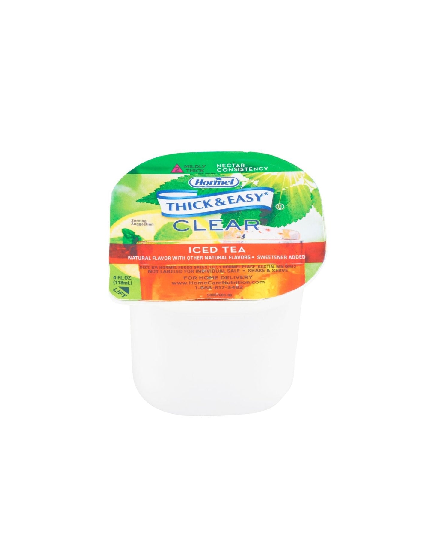 Thick & Easy Thickened Beverage Iced Tea with Lemon Flavor 4 oz. Cup 24 Ct