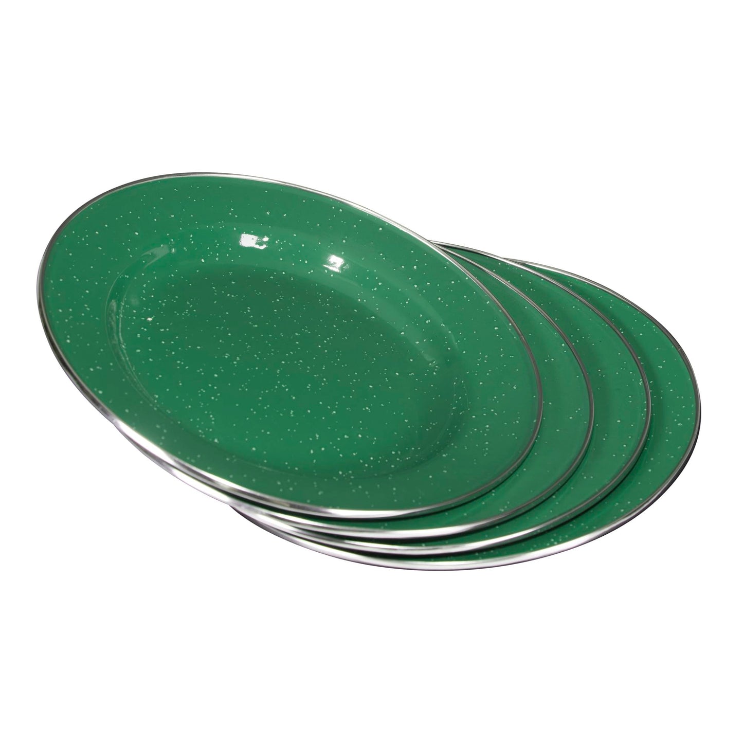 Stansport Deluxe 24-Piece Enamel Tableware Set - Green (11220-10)