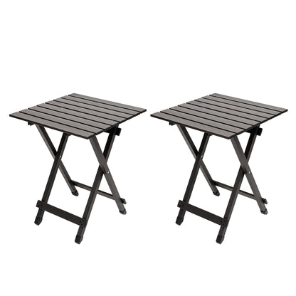 SUNNYFEEL Folding Camping Table - Lightweight Aluminum Portable Picnic Table, 18.5x18.5x24.5 Inch for Cooking, Beach, Hiking, Travel, Fishing, BBQ, Indoor Outdoor Small Foldable Camp Tables