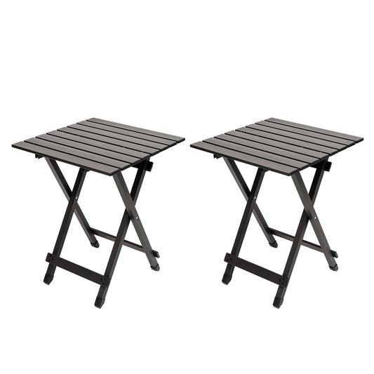 SUNNYFEEL Folding Camping Table - Lightweight Aluminum Portable Picnic Table, 18.5x18.5x24.5 Inch for Cooking, Beach, Hiking, Travel, Fishing, BBQ, Indoor Outdoor Small Foldable Camp Tables