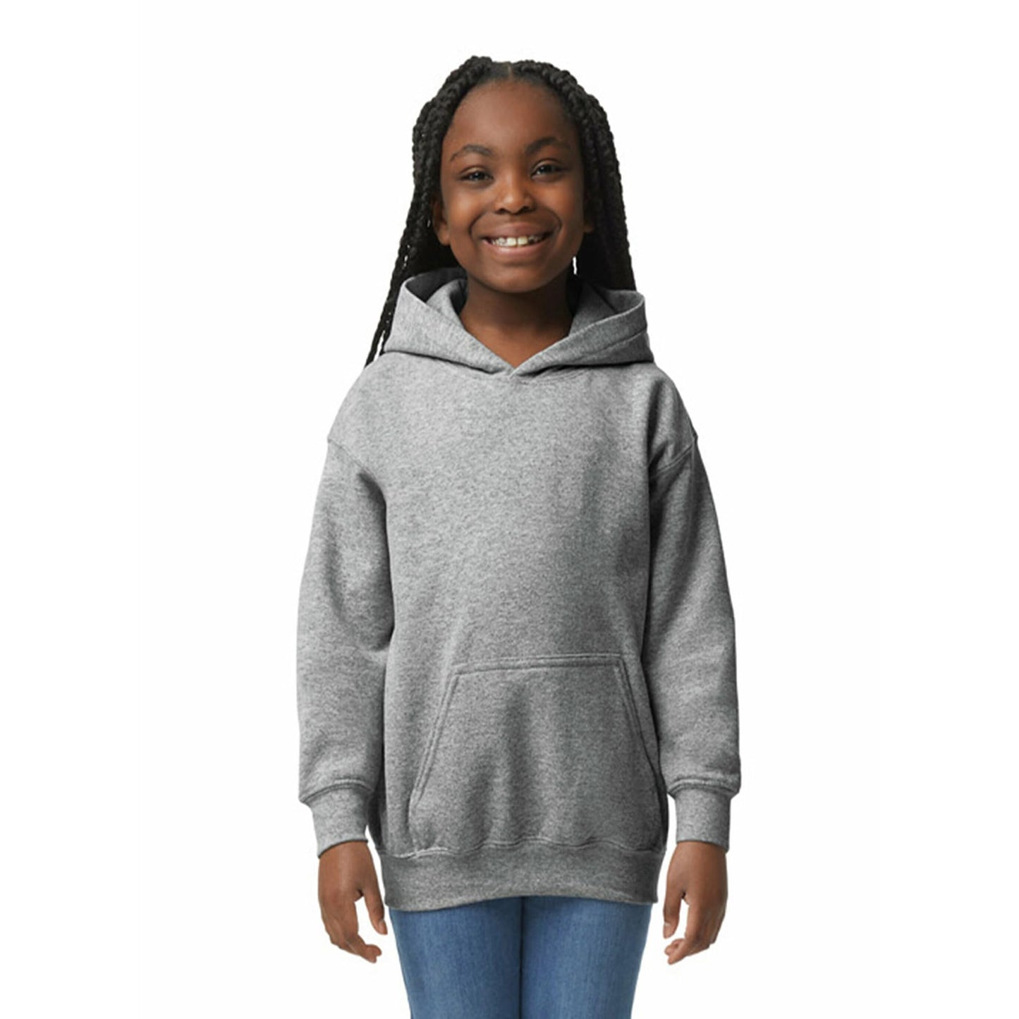 Gildan Youth Hoodie Sweatshirt, Style G18500B, Sport Grey, Large