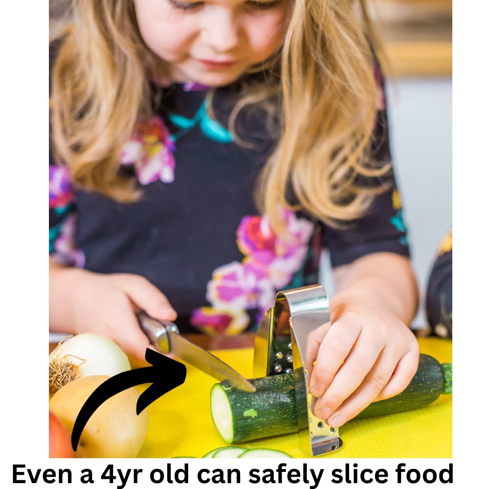 SAFEGRATE Grater Guard for Cutting Vegetables/Grating with Mandoline Slicer, Stainless Steel Protector for Food, Dishwasher Safe Finger Guard