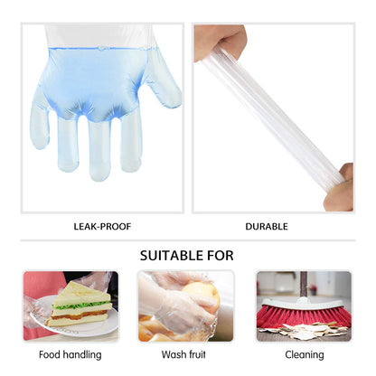 Teivio Disposable Gloves, 1000 Pcs Plastic Gloves for Kitchen Cooking Cleaning Food Handling