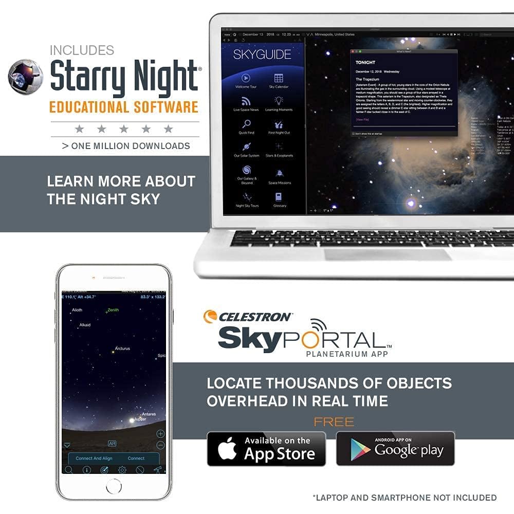 Celestron Travel Scope 70 Portable Refractor Telescope – 70mm Aperture, Fully-Coated Glass Optics – Includes Tripod, Backpack & Software – Ideal for Beginners & Travel