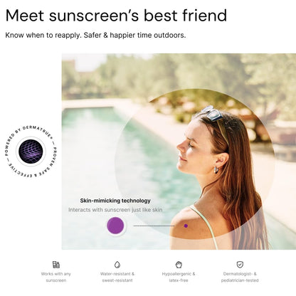 SpotMyUV UV Detection Stickers for Sunscreen with Patented Dermatrue SPF Sensing Technology, Know When to Reapply Sunscreen to Help Prevent Sunburn, 16 Count