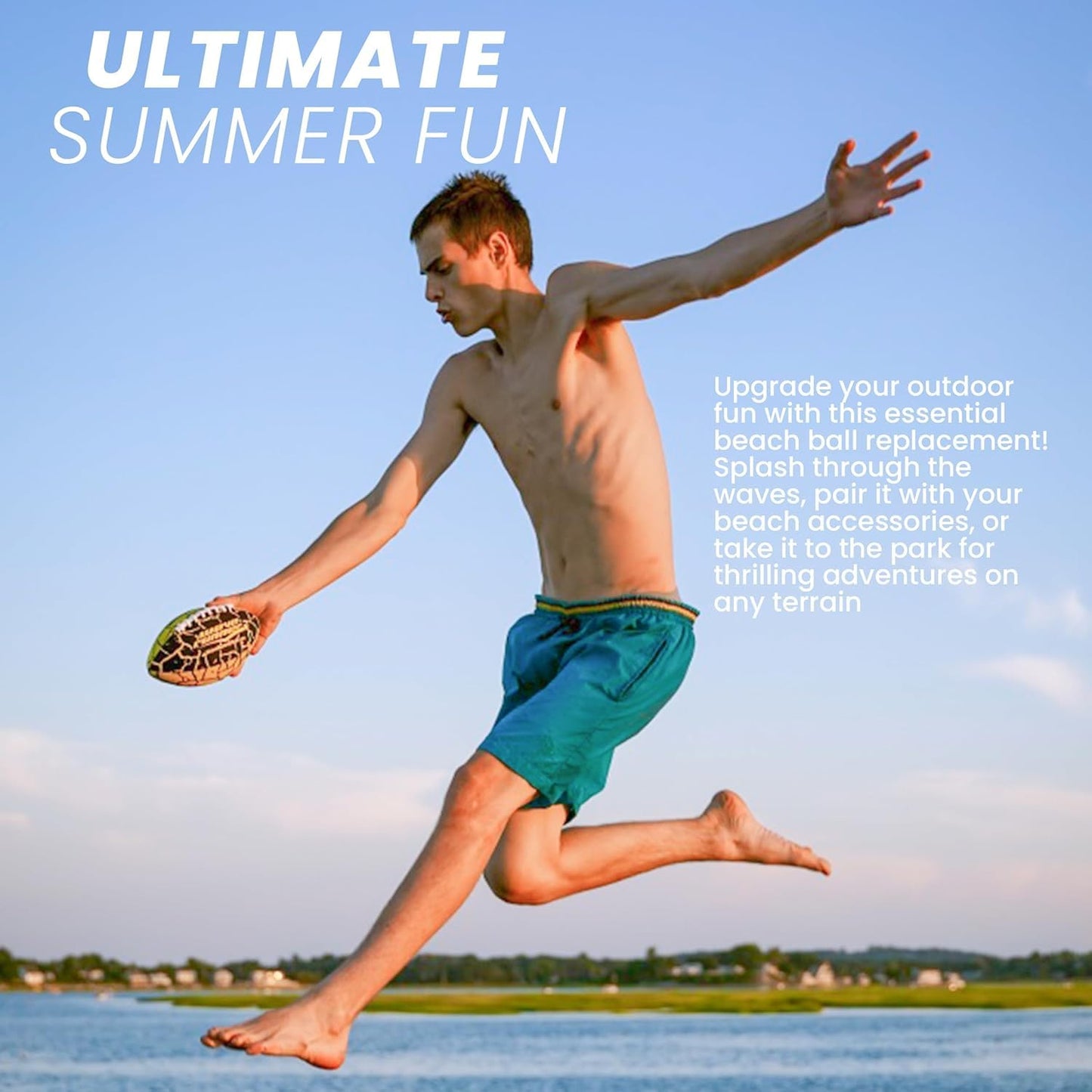 Wave Runner Grip It, Size 9.25in - Water Football, Beach Toys, Kids Outdoor Games for Summer | Pool Toys Football - Special Grip Pattern, Double Laced, Lightweight, All Weather Fun Water Toy